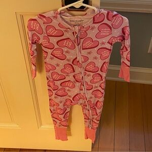 NWT Posh Peanut Convertible Romper Zippered One Piece in BFF Besties Heart Print